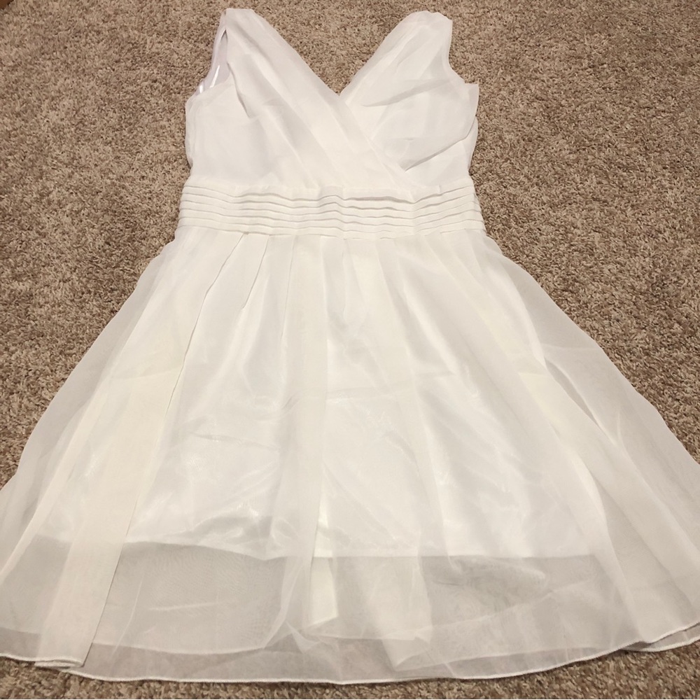 White flowy mini dress